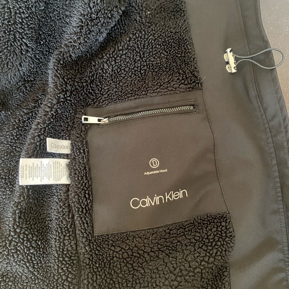 Calvin Klein black weatherproof fuzzy lined winter coat jacket parka size small - Picture 6 of 6